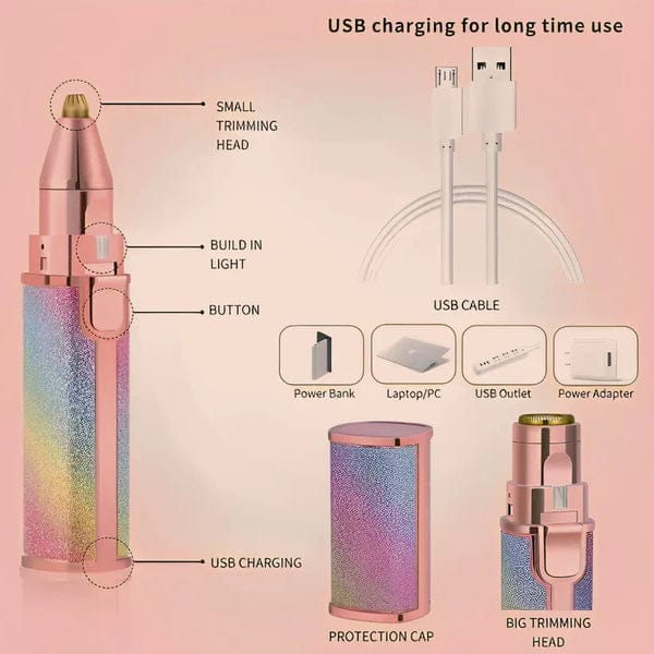 Blawless™ 2-in-1 Eyebrow & Facial Hair Remover – Painless Precision Trimmer